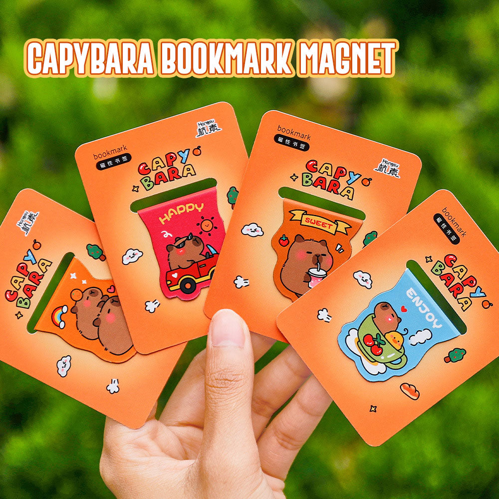 Pembatas Buku Capybara Magnet Karakter Kartun Bookmark Magnetic