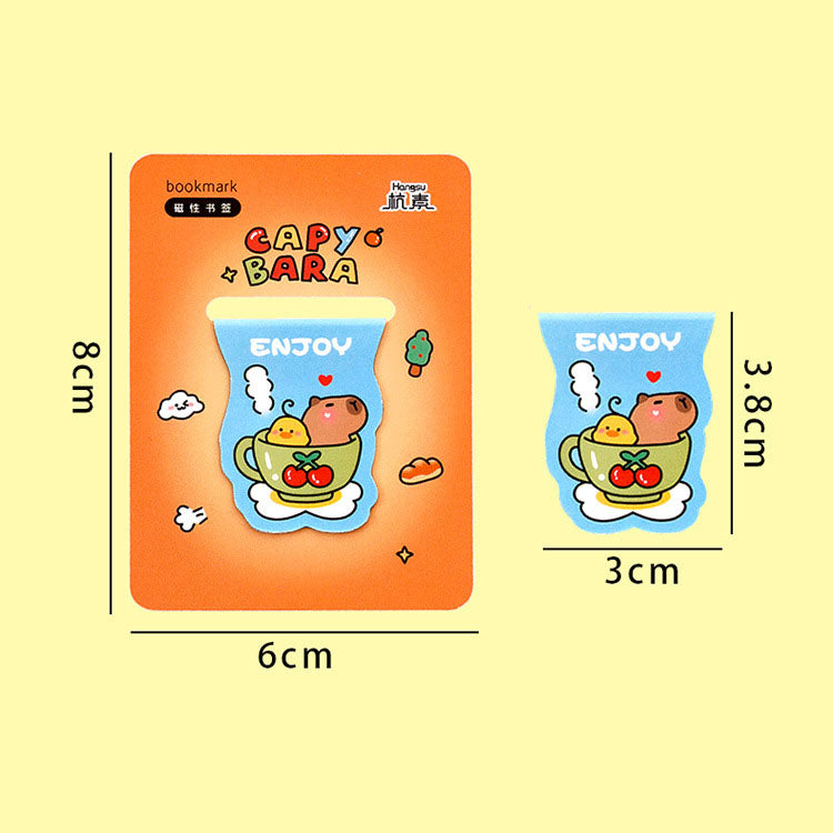 Pembatas Buku Capybara Magnet Karakter Kartun Bookmark Magnetic