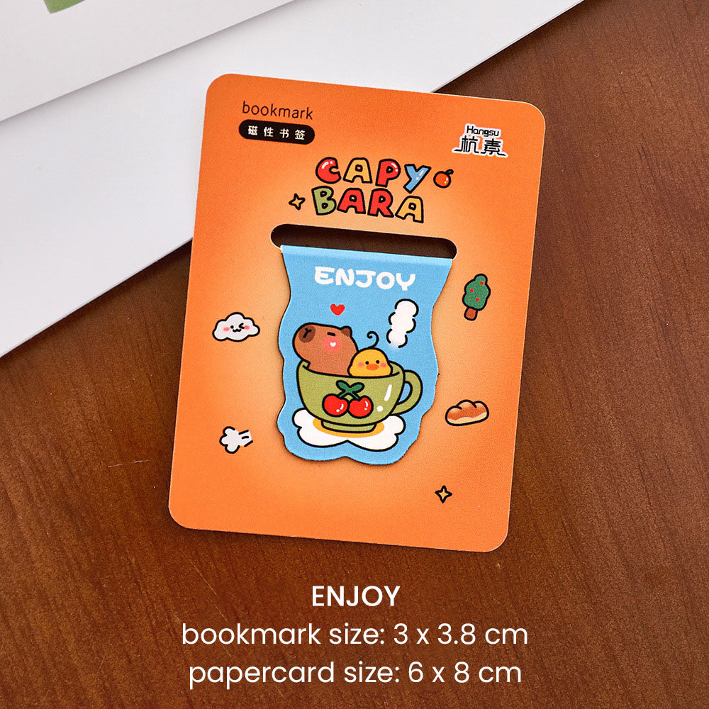 Pembatas Buku Capybara Magnet Karakter Kartun Bookmark Magnetic