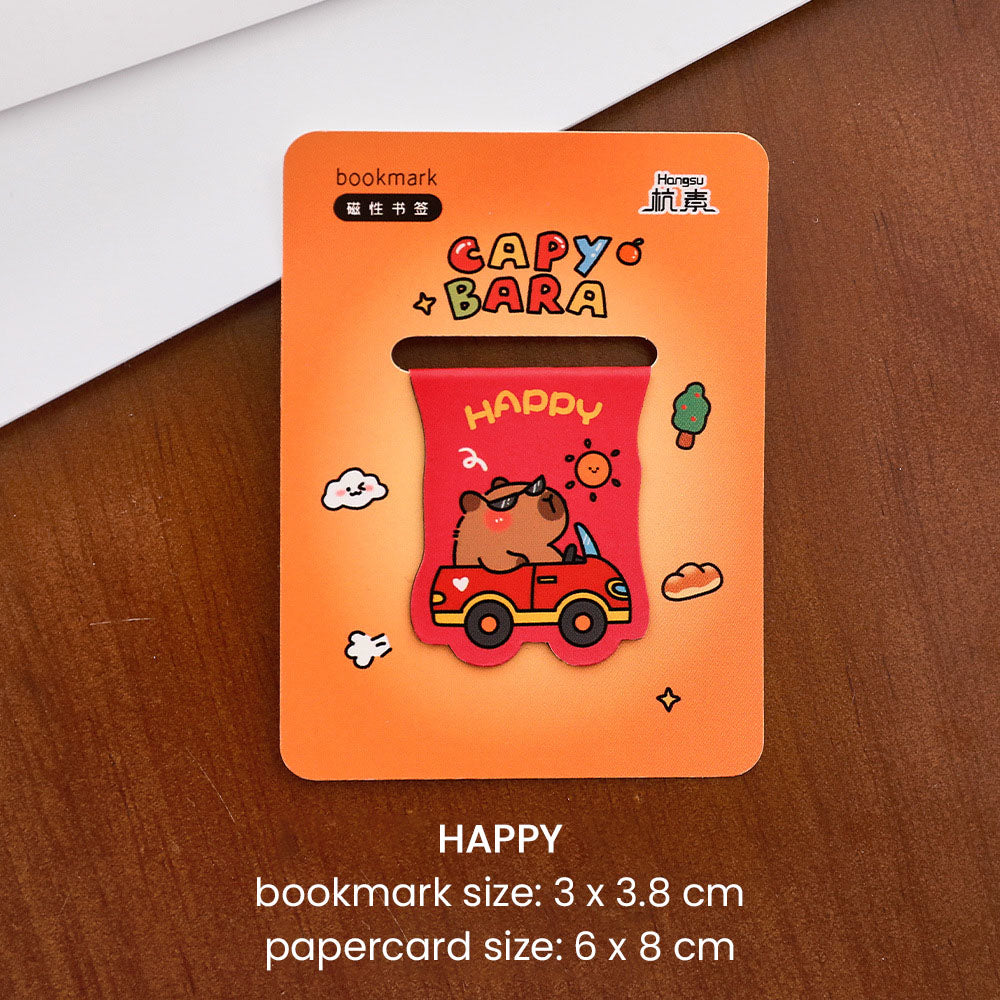 Pembatas Buku Capybara Magnet Karakter Kartun Bookmark Magnetic