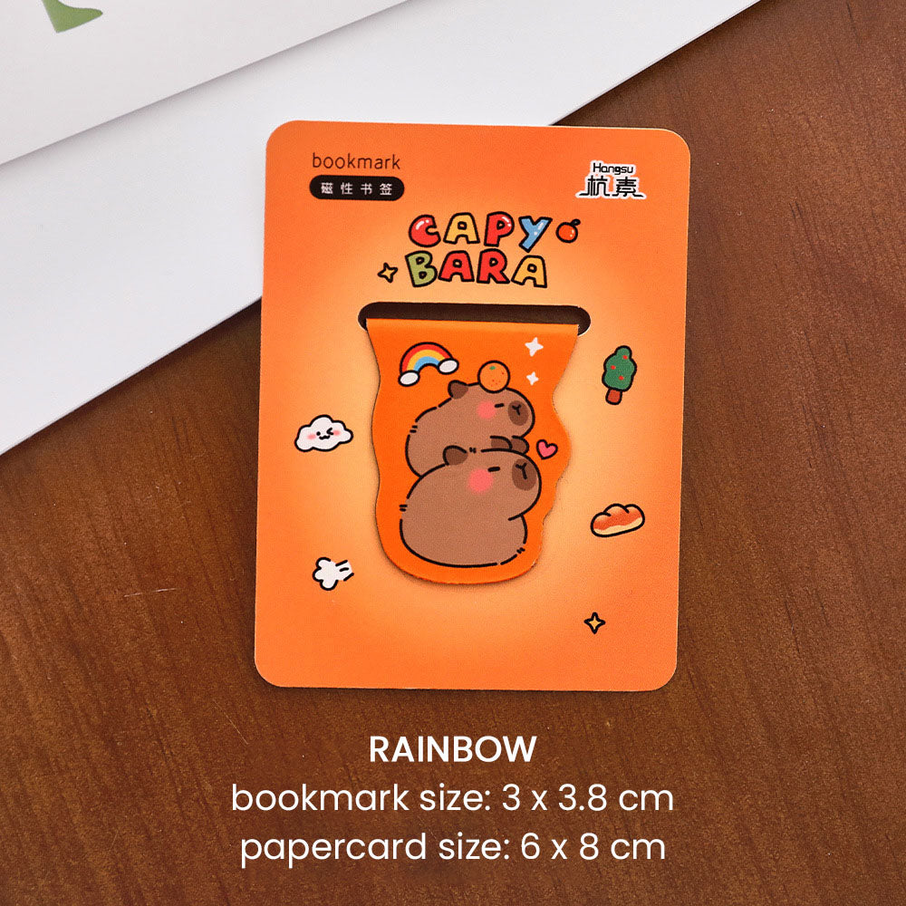 Pembatas Buku Capybara Magnet Karakter Kartun Bookmark Magnetic