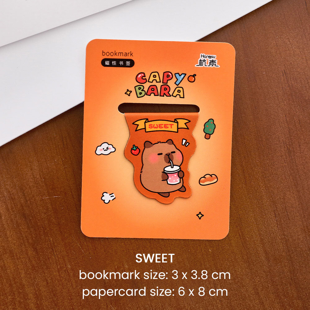 Pembatas Buku Capybara Magnet Karakter Kartun Bookmark Magnetic