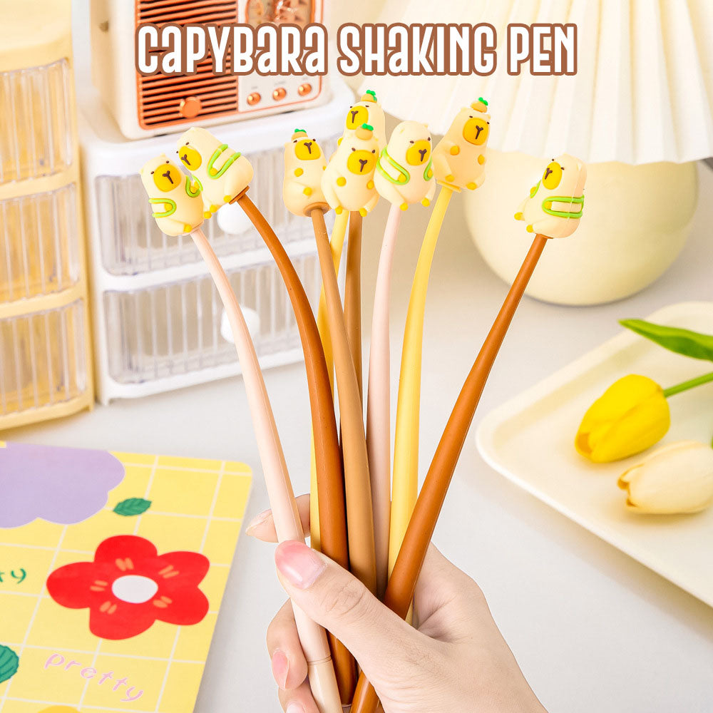 Pulpen Doodle Head Shake Gel Pen Goyang Lentur Elastis Bolpen Panda Capybara Lucu DCA2193