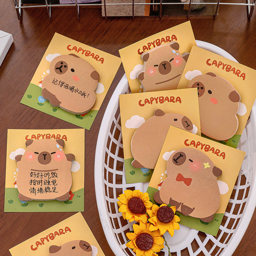 Sticky Notes 30 Lembar Bentuk Capybara Lucu Catatan Tempel Aesthetic DCA2396