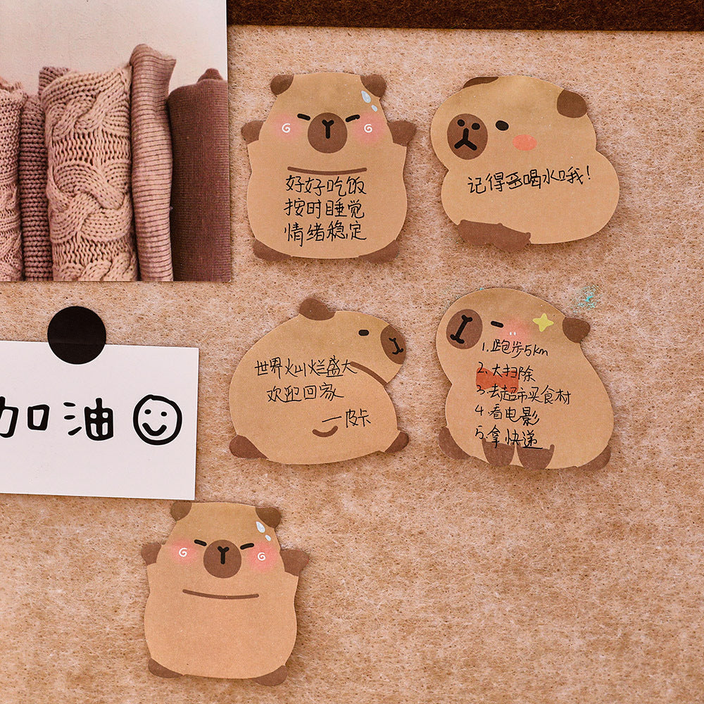 Sticky Notes 30 Lembar Bentuk Capybara Lucu Catatan Tempel Aesthetic DCA2396