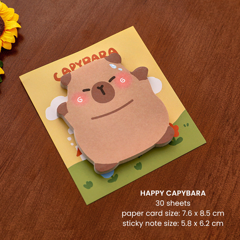 Sticky Notes 30 Lembar Bentuk Capybara Lucu Catatan Tempel Aesthetic DCA2396