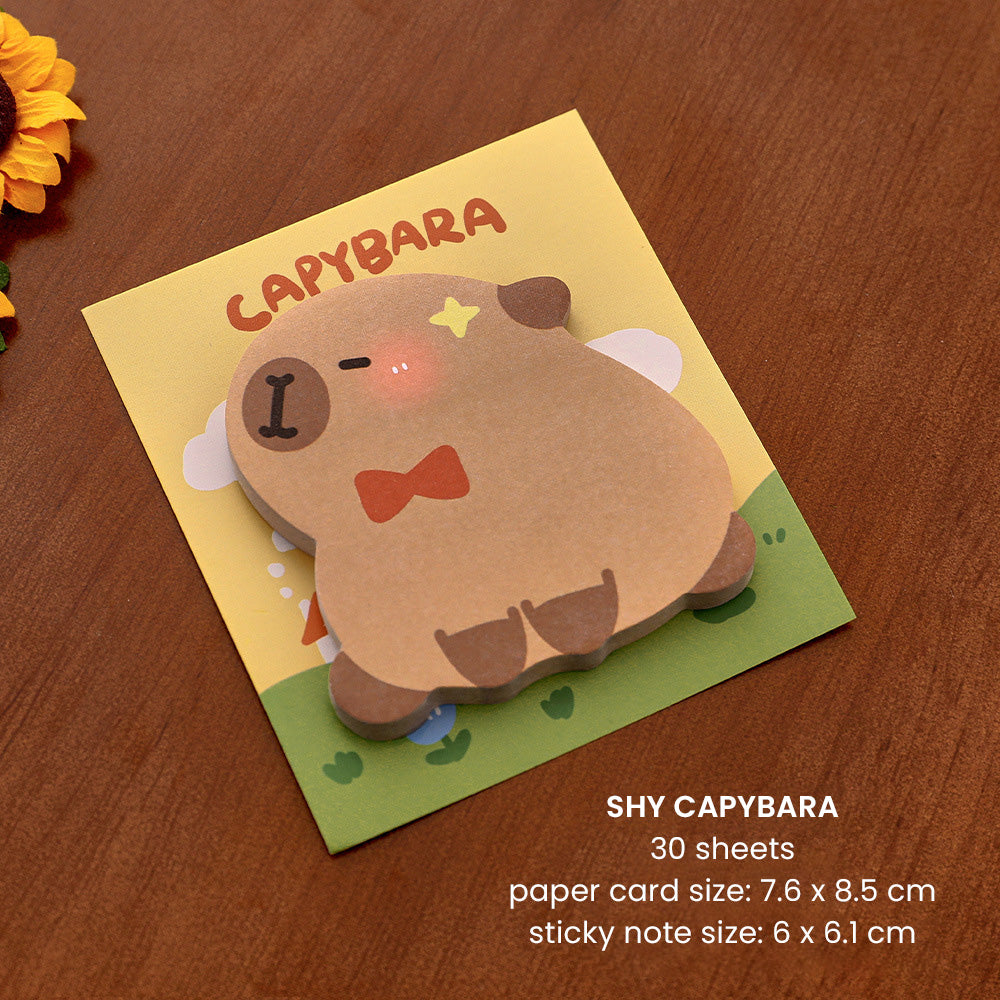 Sticky Notes 30 Lembar Bentuk Capybara Lucu Catatan Tempel Aesthetic DCA2396