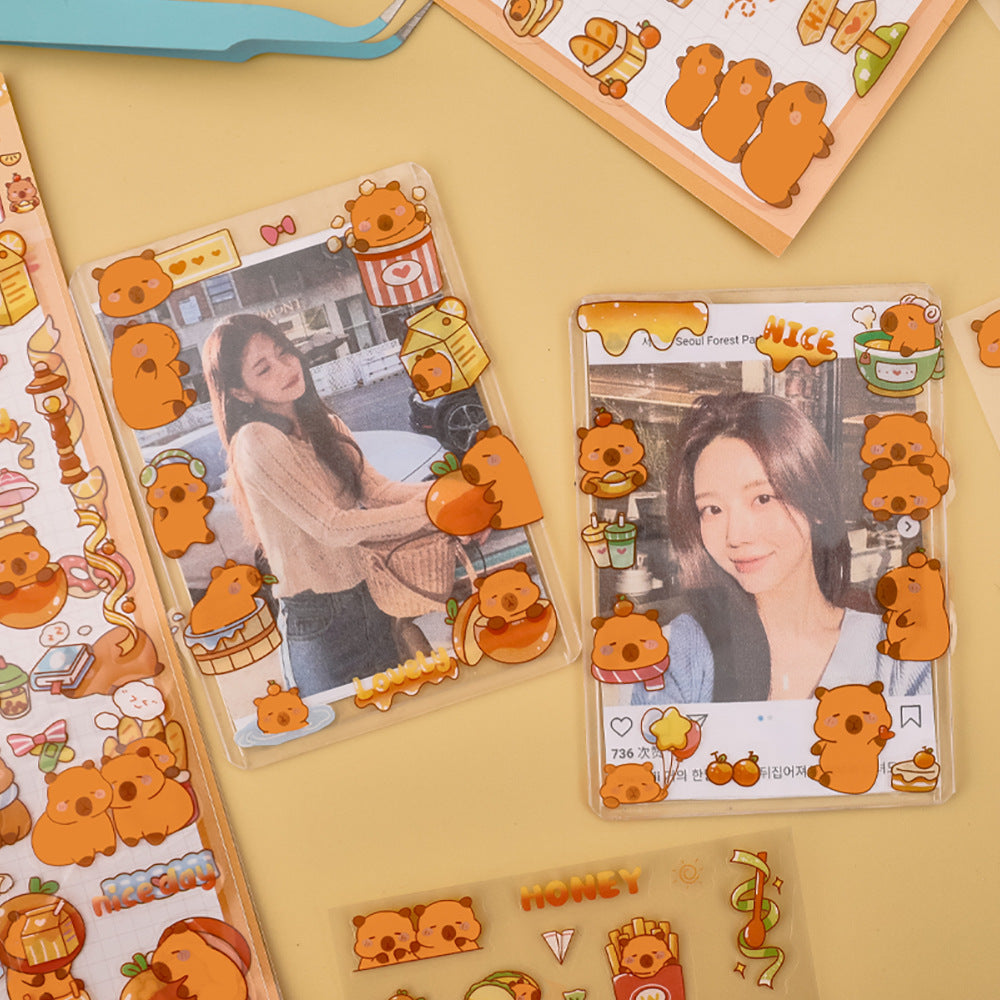 Stiker Capybara Sticker Karakter Kartun Set 6 Lembar DCA2407