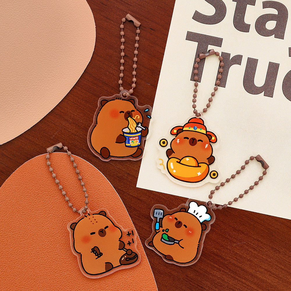 Gantungan Kunci Tas Akrilik Capybara Ganci Keychain Kapibara Bag Charm DCA2446