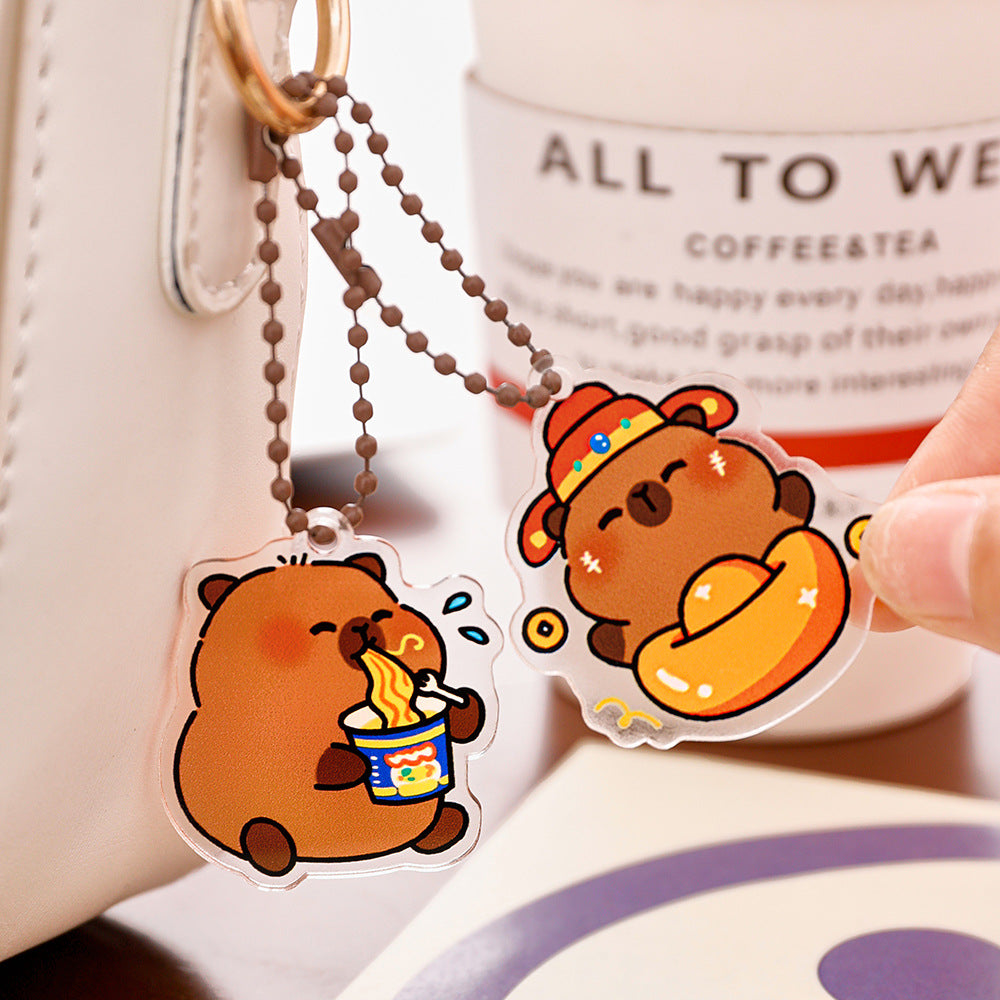 Gantungan Kunci Tas Akrilik Capybara Ganci Keychain Kapibara Bag Charm DCA2446