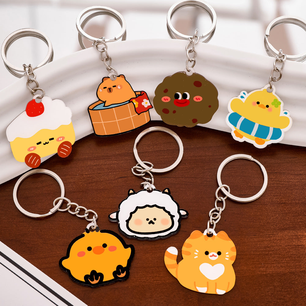 Gantungan Kunci Karakter Kartun Lucu Akrilik UV Print Keychain Acrylic Ganci DCA2452
