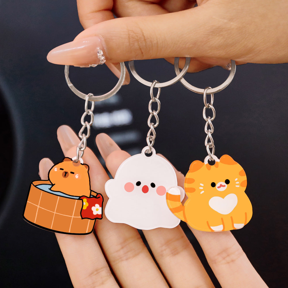 Gantungan Kunci Karakter Kartun Lucu Akrilik UV Print Keychain Acrylic Ganci DCA2452
