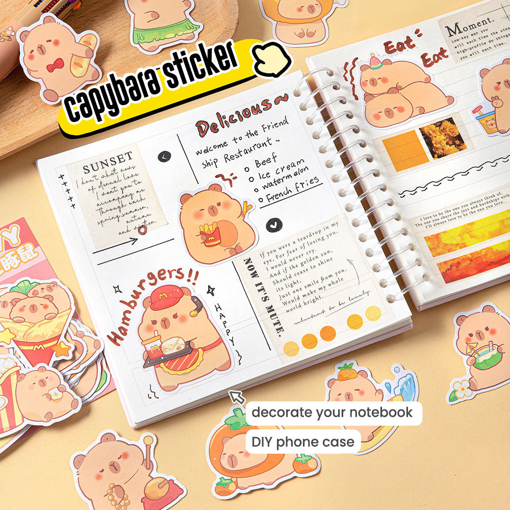 Stiker Capybara Sticker Karakter Kartun Set 30 Pcs DCA2550