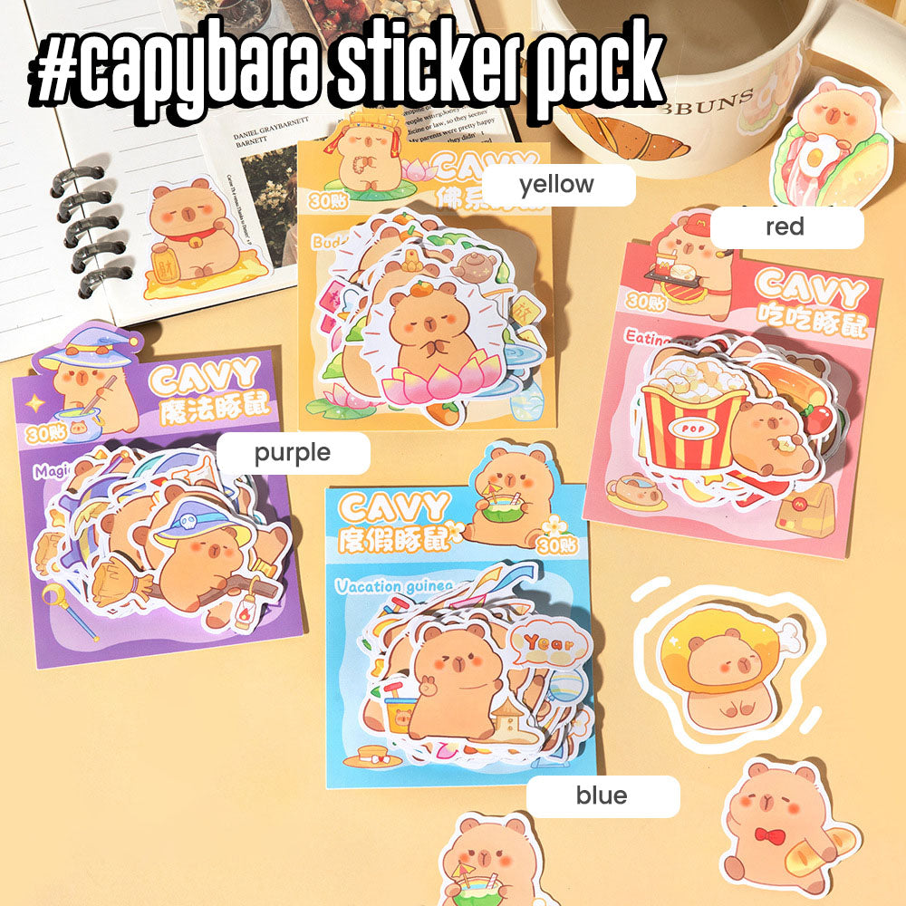 Stiker Capybara Sticker Karakter Kartun Set 30 Pcs DCA2550