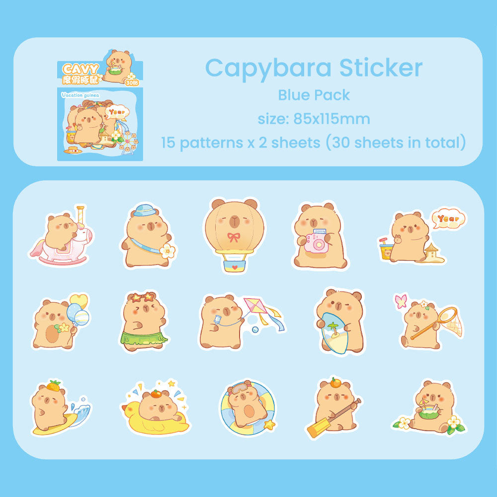 Stiker Capybara Sticker Karakter Kartun Set 30 Pcs DCA2550