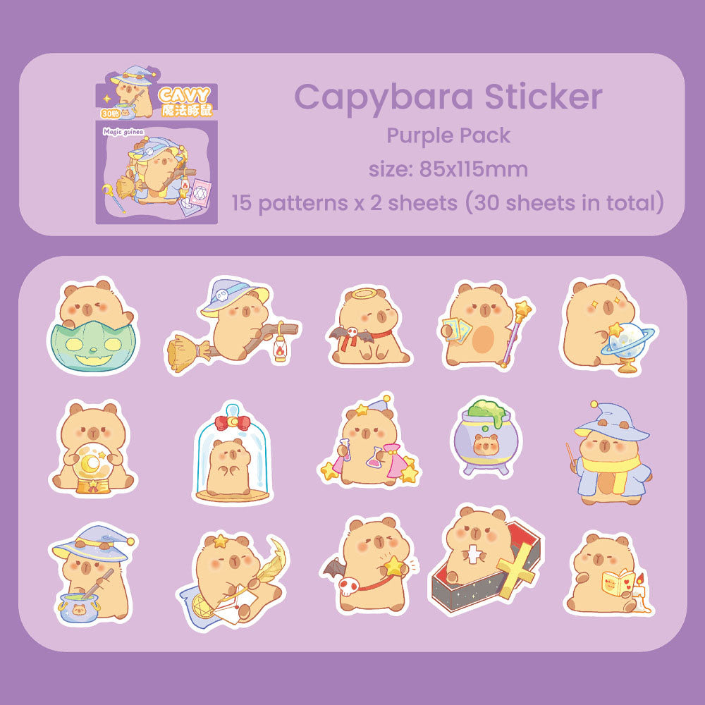 Stiker Capybara Sticker Karakter Kartun Set 30 Pcs DCA2550