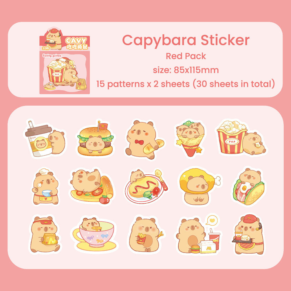 Stiker Capybara Sticker Karakter Kartun Set 30 Pcs DCA2550