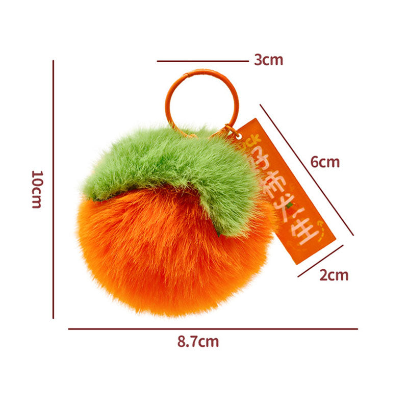 Gantungan Kunci Tas Boneka Buah Buahan Fruit Fluffy Imut Ganci Keychain