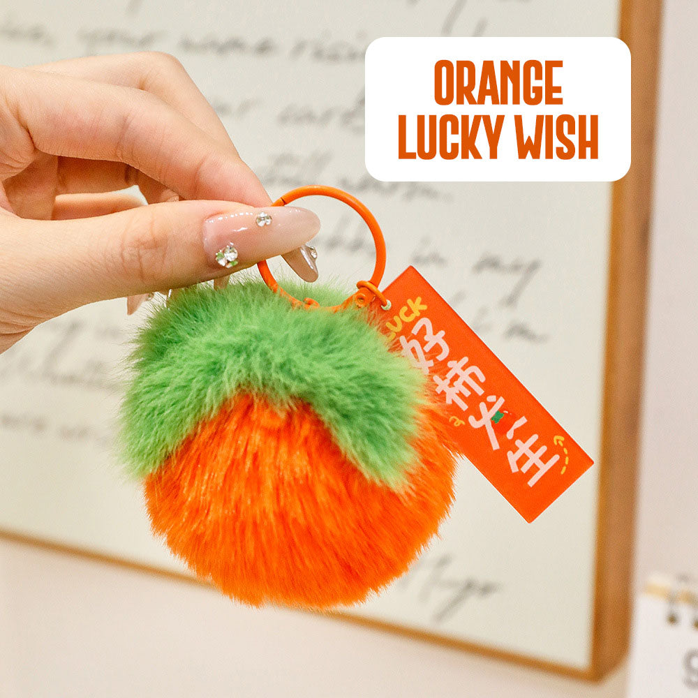 Gantungan Kunci Tas Boneka Buah Buahan Fruit Fluffy Imut Ganci Keychain