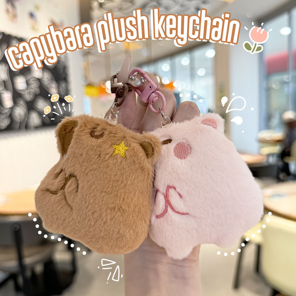 Ganci Boneka Mini Gantungan Kunci Plush Bag Charm Aksesoris Tas Hewan Capybara DCA2831