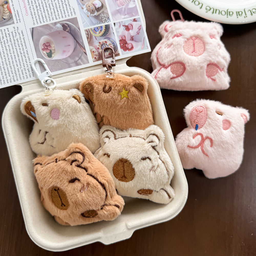 Ganci Boneka Mini Gantungan Kunci Plush Bag Charm Aksesoris Tas Hewan Capybara DCA2831