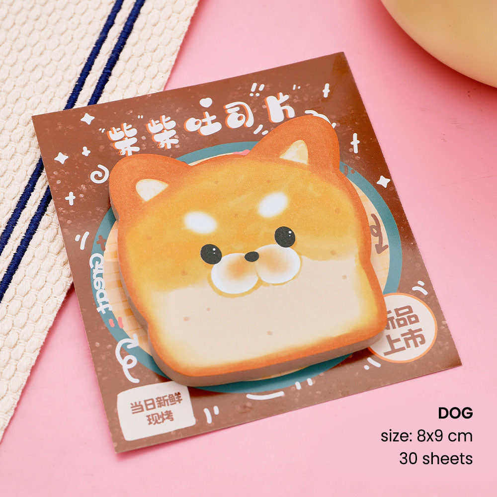 Sticky Notes 30 Lembar Hewan Roti Snack Capybara Lucu Catatan Tempel Aesthetic