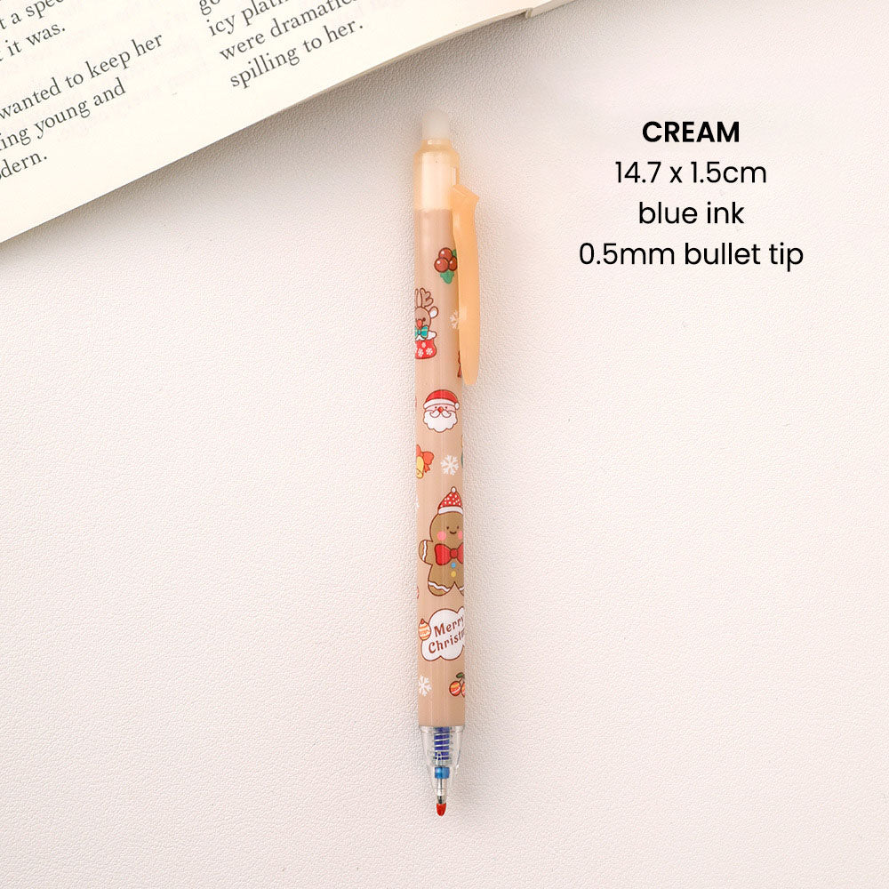 Pulpen Mekanik Natal Bolpoin Christmas Erasable Pen Souvenir Alat Tulis Stationery DCA2840