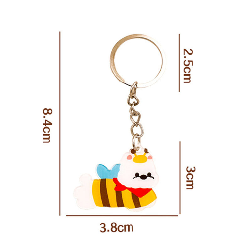 Gantungan Kunci Doggy Panjang Sosis Akrilik UV Print Keychain Acrylic Ganci DCA2862