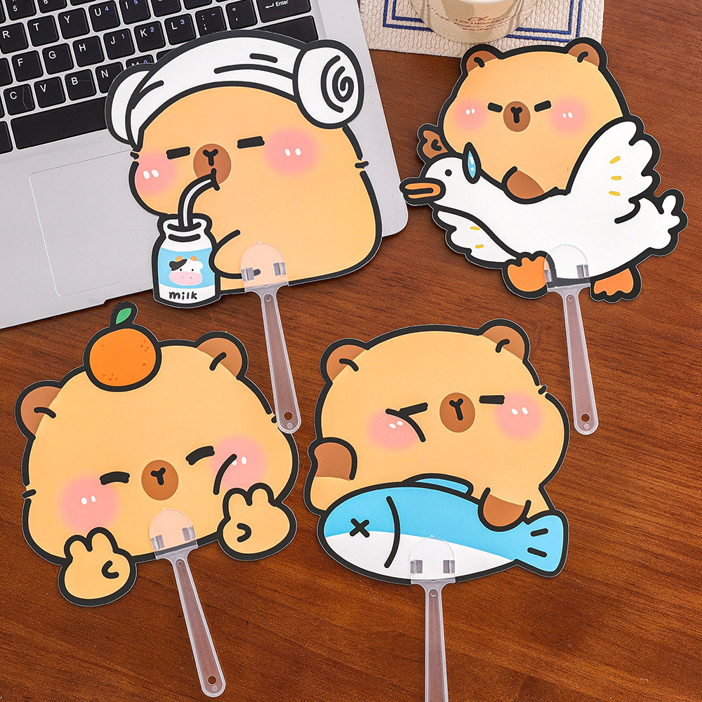 Kipas Tangan Karakter Kartun Lucu Hand Fan Cute Capybara Panda Animal Cartoon