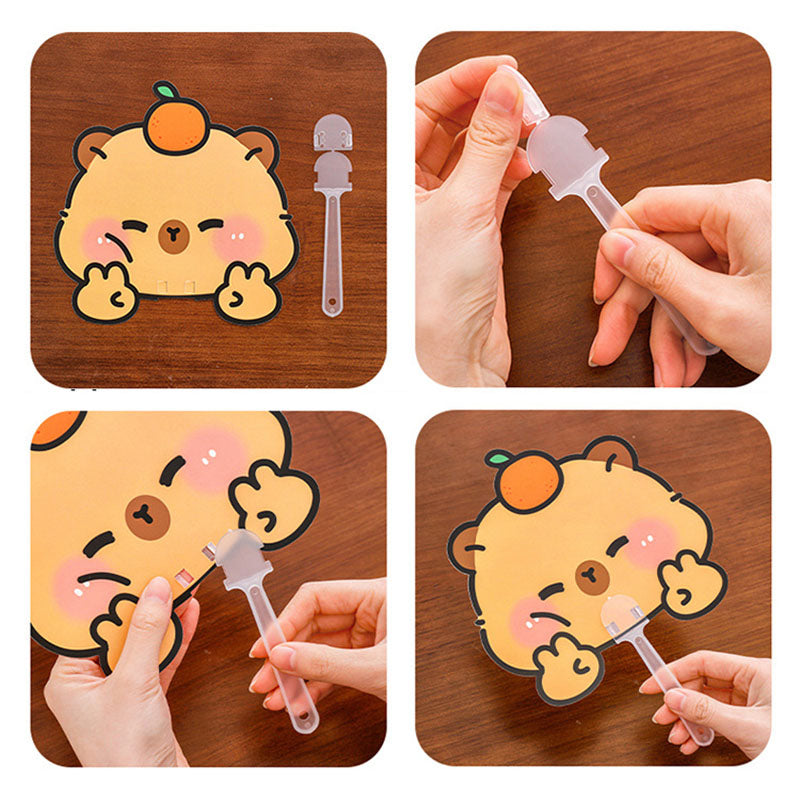 Kipas Tangan Karakter Kartun Lucu Hand Fan Cute Capybara Panda Animal Cartoon