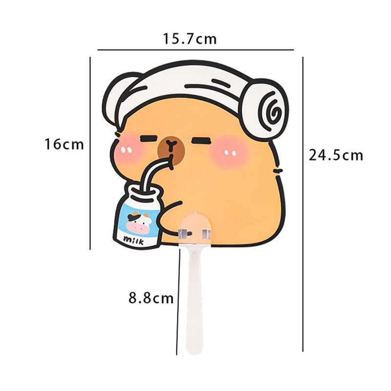 Kipas Tangan Karakter Kartun Lucu Hand Fan Cute Capybara Panda Animal Cartoon