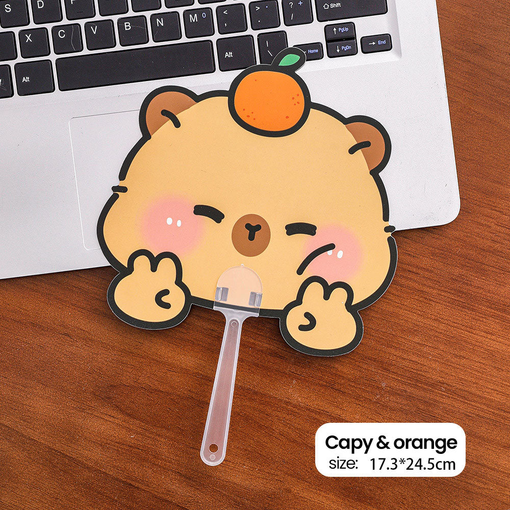 Kipas Tangan Karakter Kartun Lucu Hand Fan Cute Capybara Panda Animal Cartoon