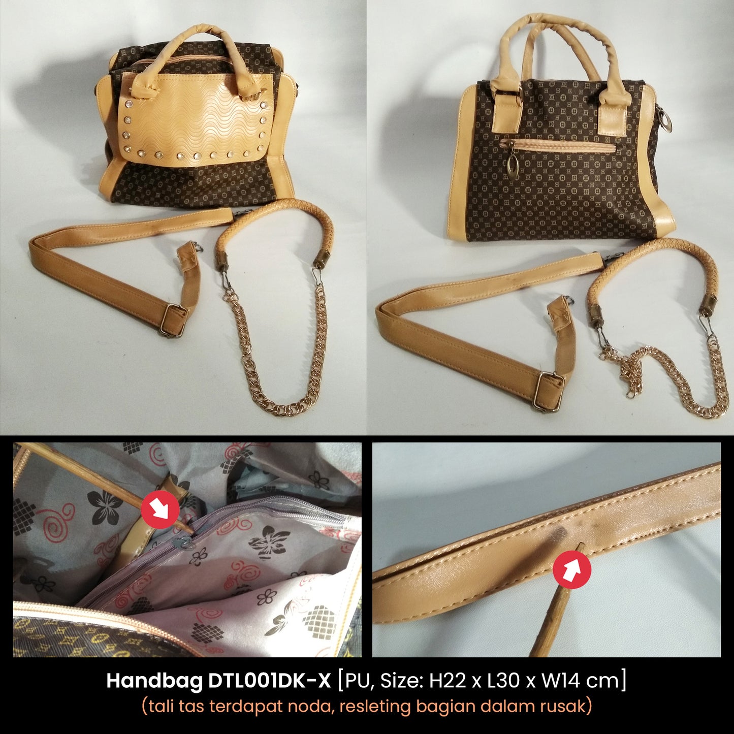 Dark Coffee Pattern Handbag