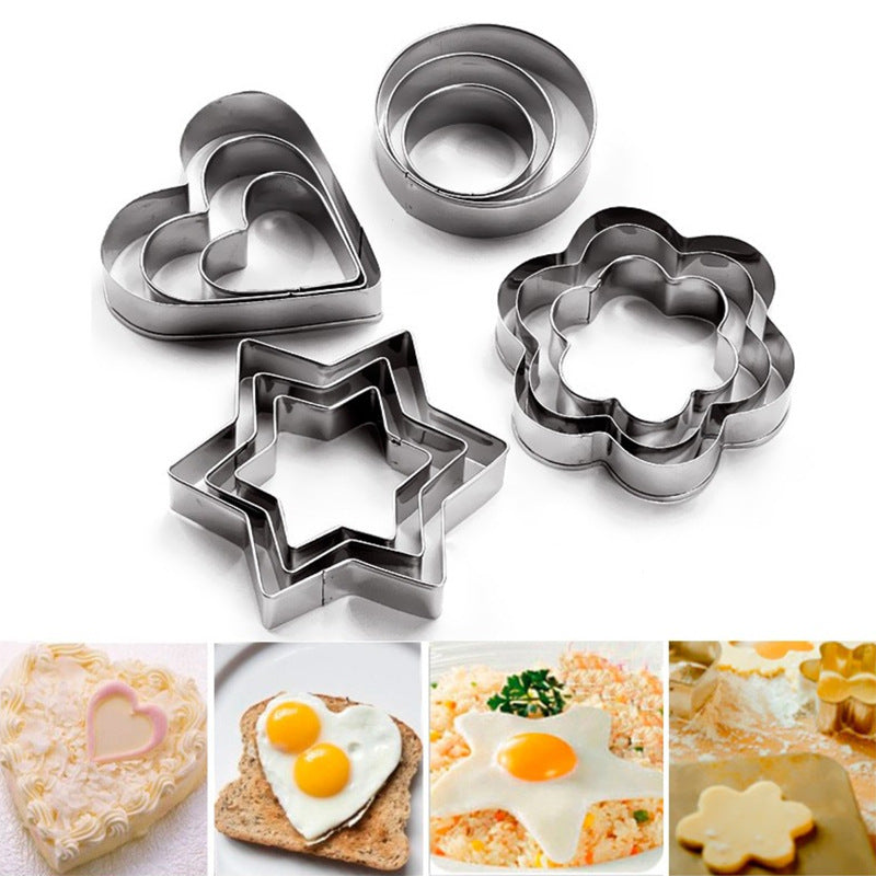 Cookies Cutter Stainless Steel Alat Potong Kue 3 Pcs Bintang Hati Bunga