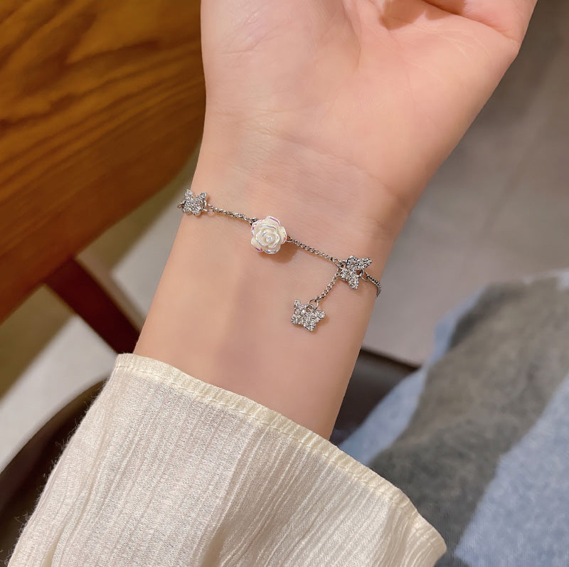 Bracelet Fresh Camellia Zircon Butterfly HXBS0376