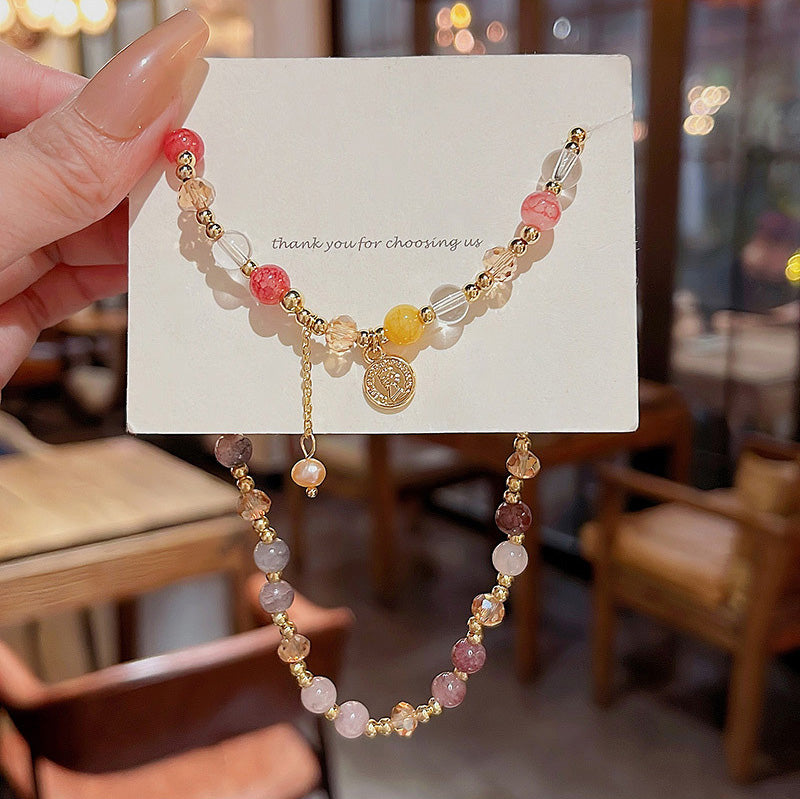 Bracelet Retro Baroque Pearl Portrait Round Plate Double Layer HXBS0397