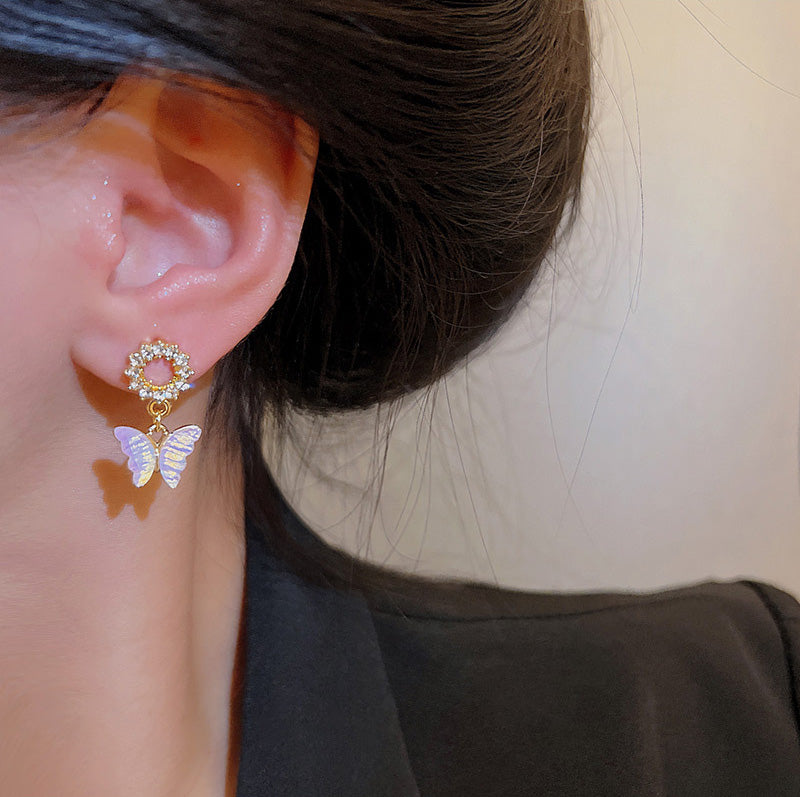 Earring Stud Gradient Butterfly HXEA0851
