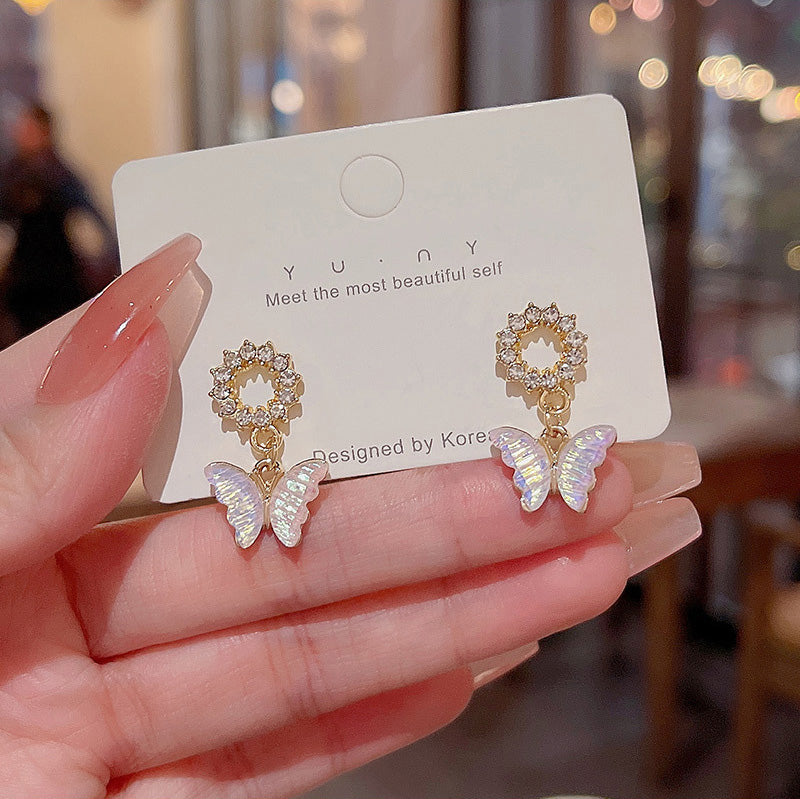 Earring Stud Gradient Butterfly HXEA0851