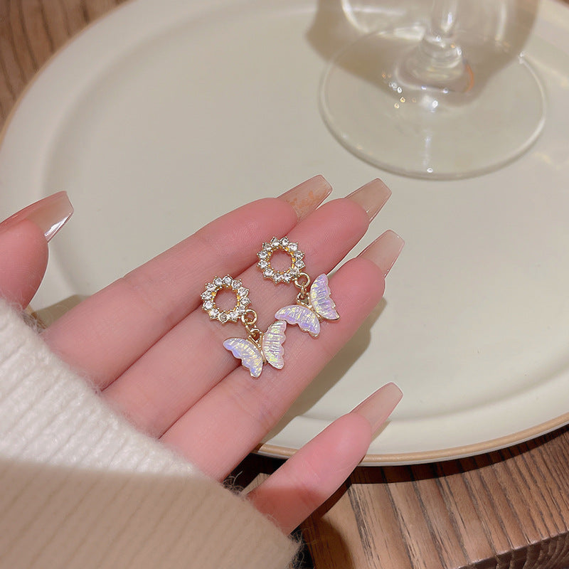 Earring Stud Gradient Butterfly HXEA0851