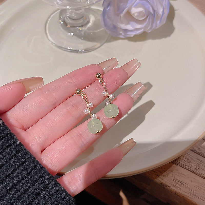Earring Stud Long Chinese Style Cat's Eye HXEA0933