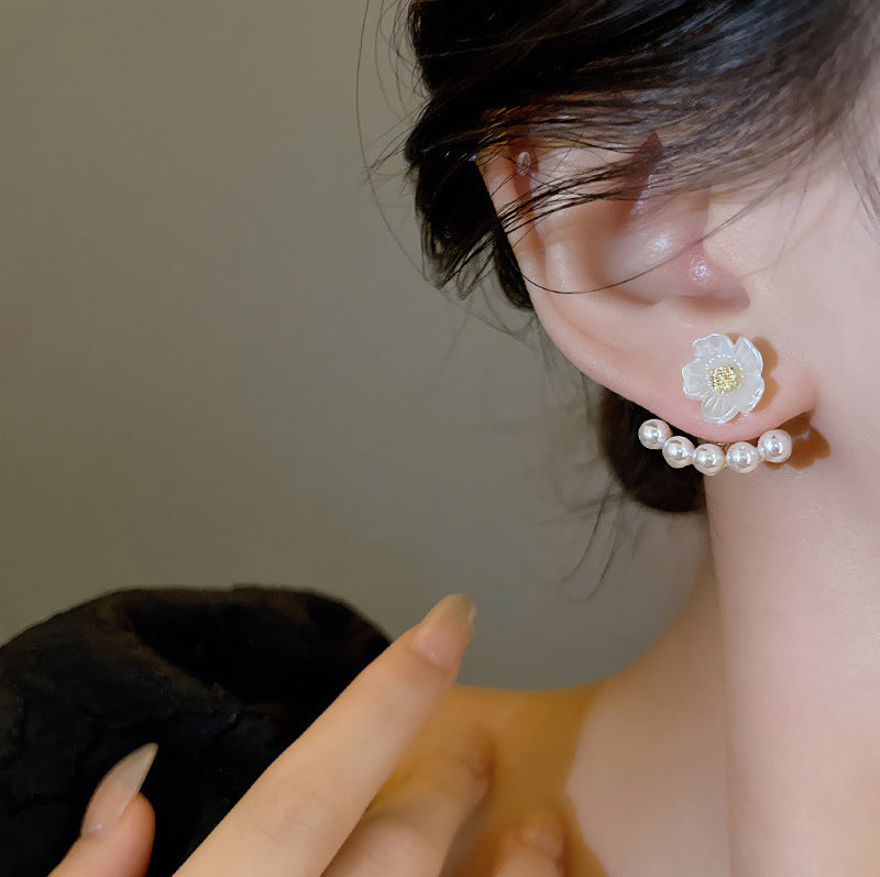 Earring Stud Flower Pearl HXEA1188