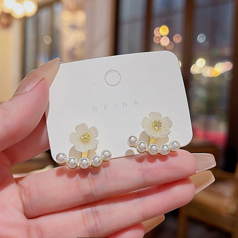 Earring Stud Flower Pearl HXEA1188