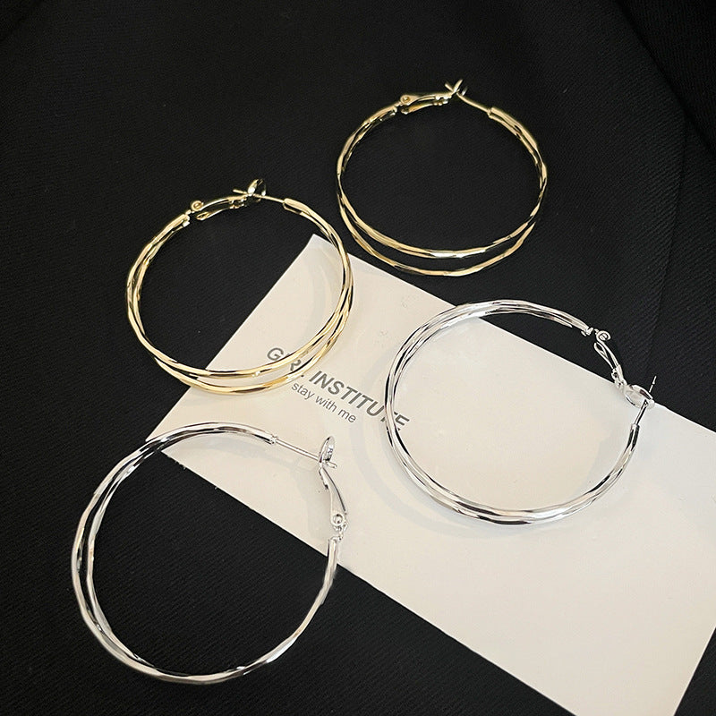 Earring Hoop Exaggerated Temperament Big Circle Double Layer HXEA1634