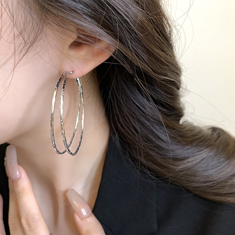 Earring Hoop Exaggerated Temperament Big Circle Double Layer HXEA1634