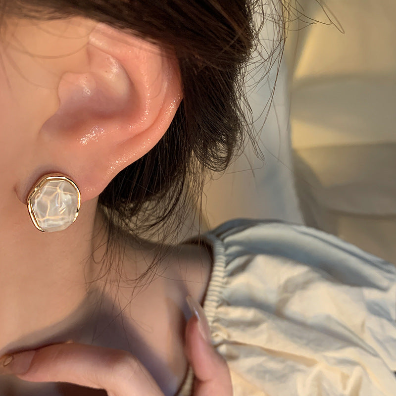 Earring Stud Niche Geometric Irregular Water Ripple HXEA1787