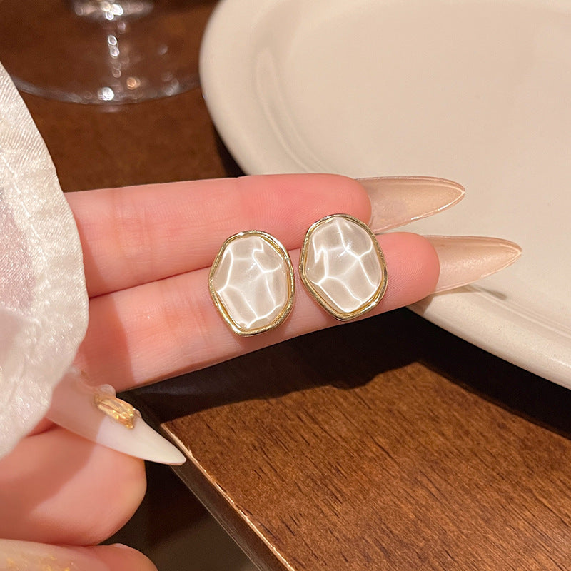 Earring Stud Niche Geometric Irregular Water Ripple HXEA1787