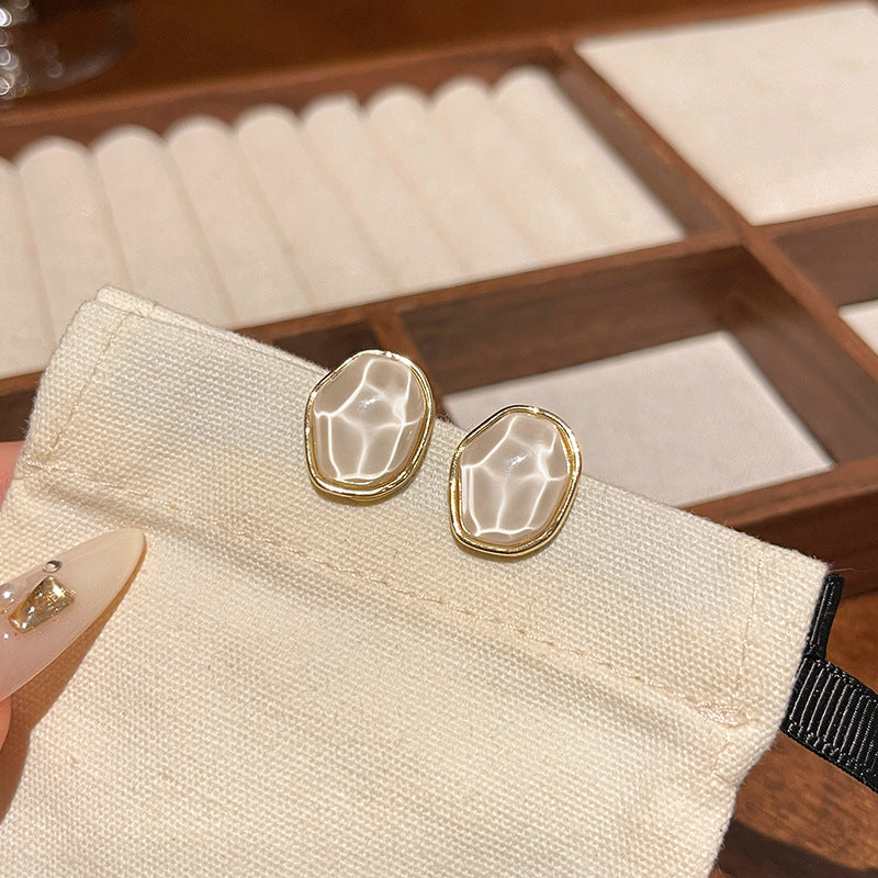 Earring Stud Niche Geometric Irregular Water Ripple HXEA1787