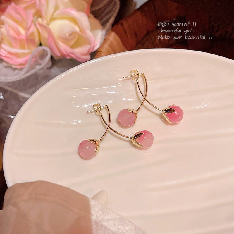 Earring Stud Super Fairy Sweet Pink Tomato HXEA1799