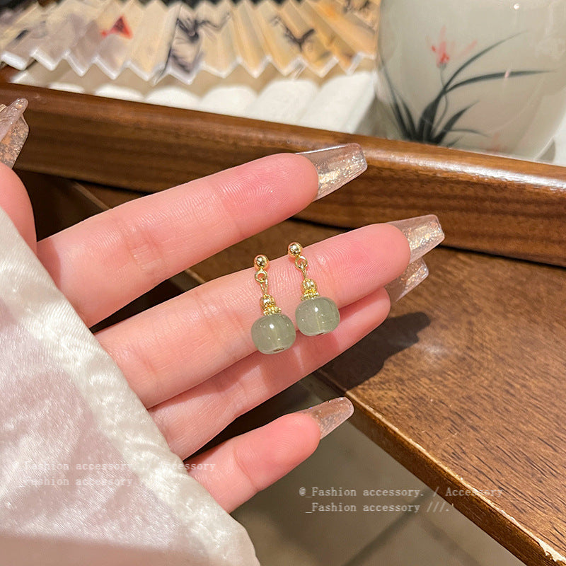 Earring Stud Medieval Style Imitation Chalcedony HXEA1818