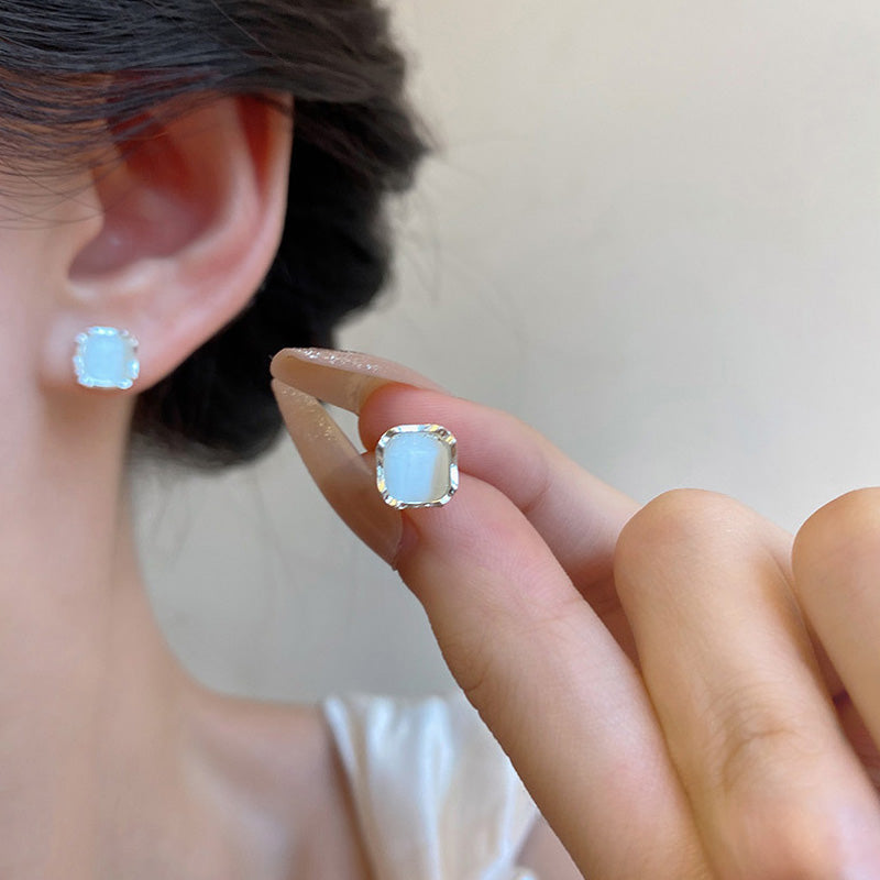Earring Set Stud Simple Geometric Cat's Eye Stone HXEA1904